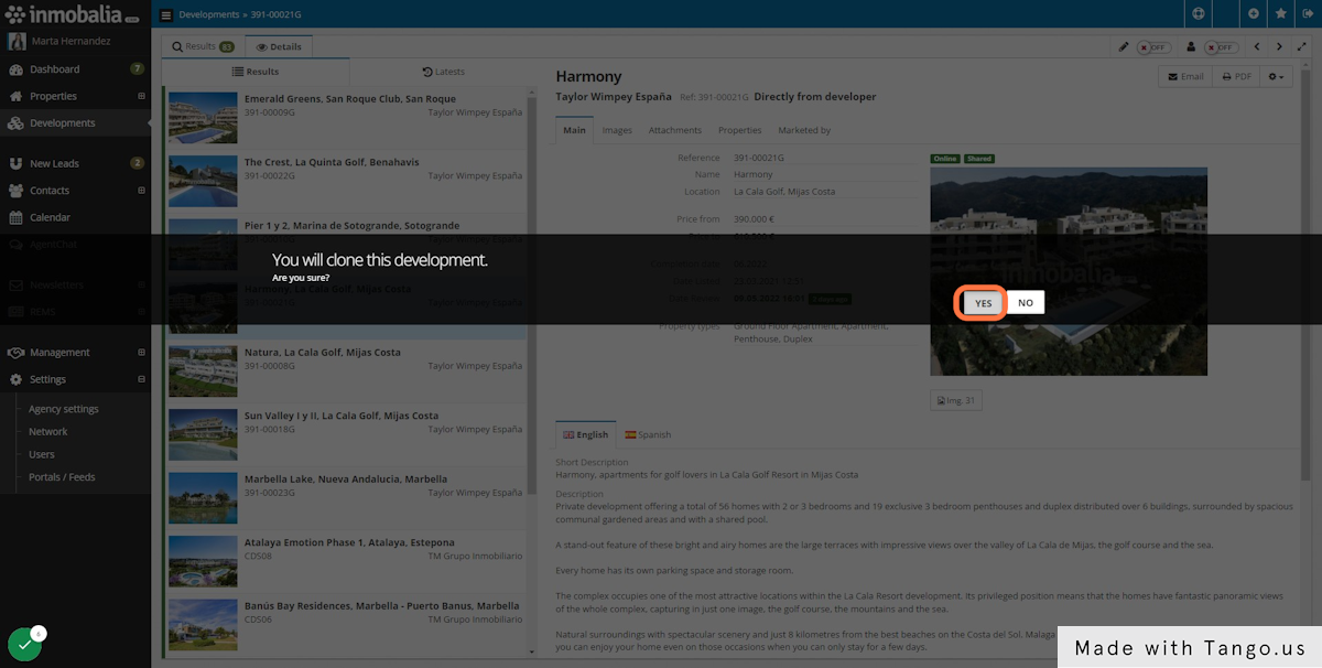Confirm it by clicking on YES