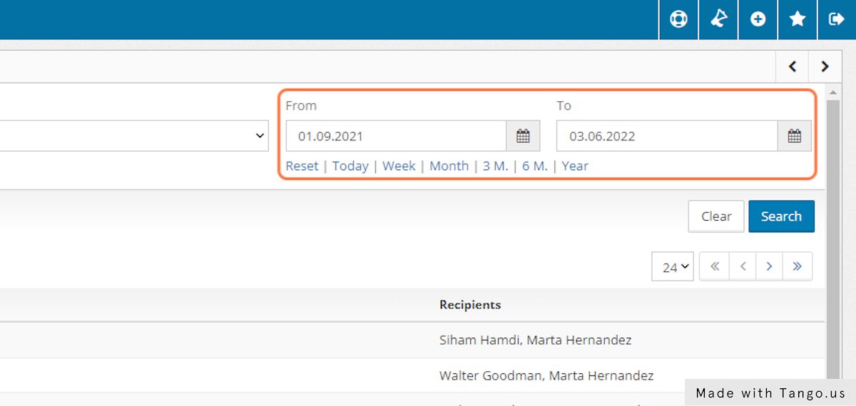 You can search by Date.
