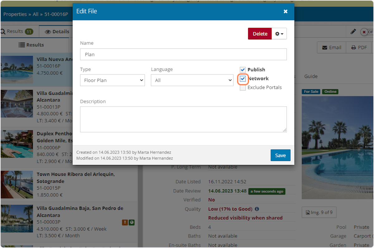 If you share the property in the Network and you want to make visible the attachment for all the agencies just check Network