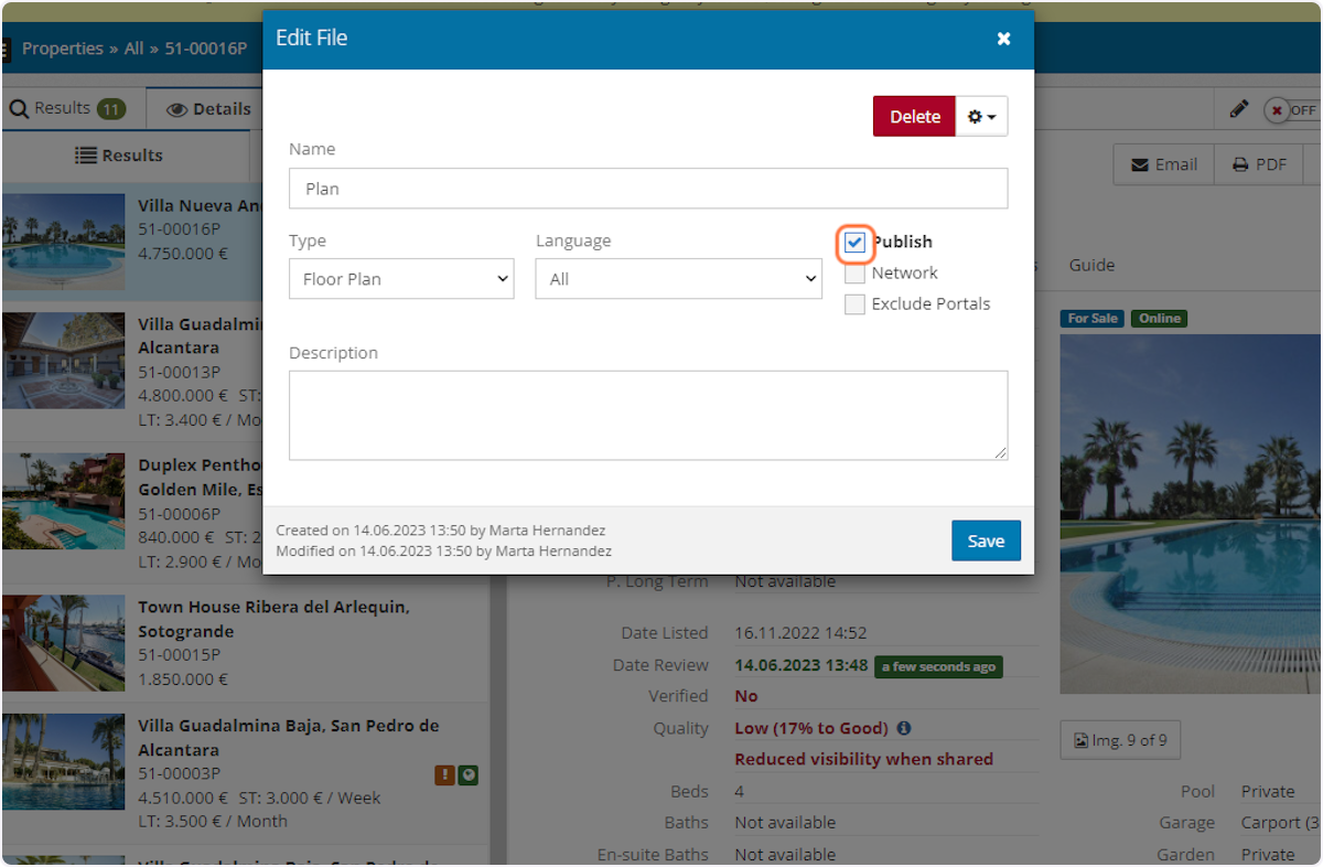 If you want the attachment published in your website and portals check Publish