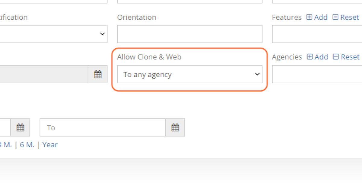 If you use the To any agency option you will find all the properties that agencies have enabled to be cloned by any agency.